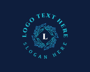 Aesthetic - Elegant Leaf Wreath logo design