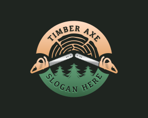 Chainsaw Lumberjack Lumber logo design