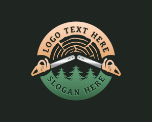 Timber - Chainsaw Tree Lumber logo design