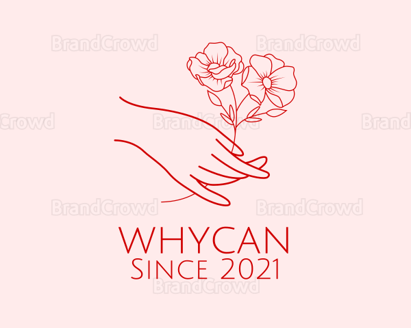 Red Flower Outline Logo