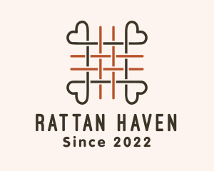 Rattan - Woven Heart Thread logo design