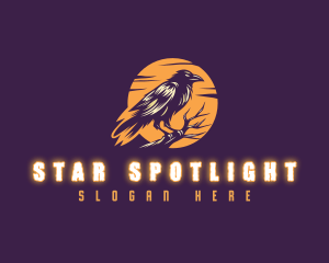 Moonlight Raven Crow logo design