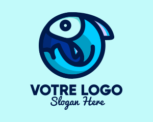 Blue Fish  Circle Logo