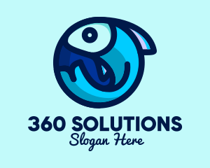 Blue Fish  Circle logo design