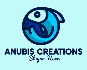 Blue Fish  Circle logo design