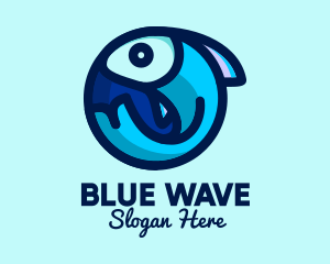Blue - Blue Fish  Circle logo design
