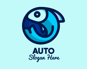 Blue Fish  Circle logo design
