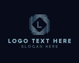 Metallic Octagon Corporate Business logo design