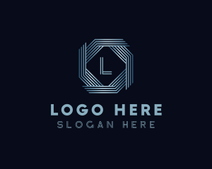 Metallic Octagon Corporate Business logo design