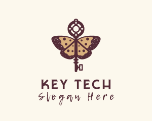 Butterfly Insect Key logo design