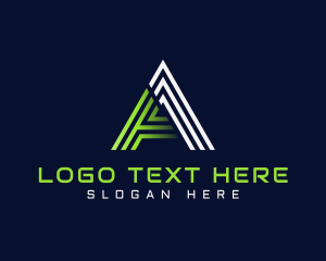 Modern - Modern Gradient Stripes Letter A logo design