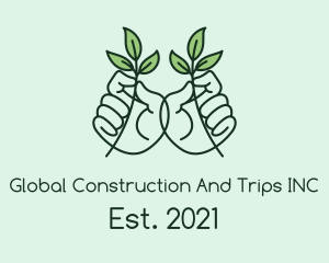 Eco Park - Leaf Plant Hands logo design
