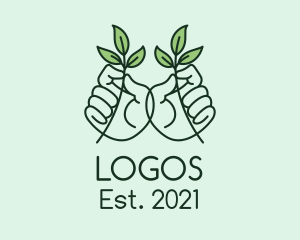 Horticulture - Leaf Plant Hands logo design