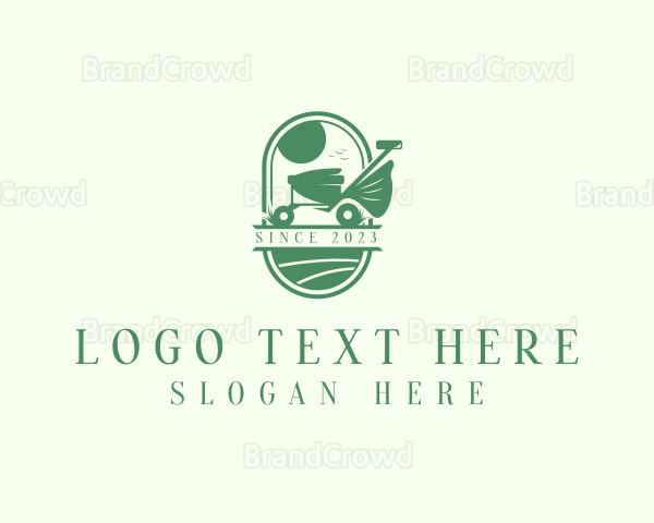 Landscaping Lawn Mower Logo