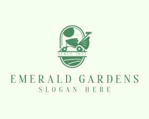 Landscaping Lawn Mower logo design