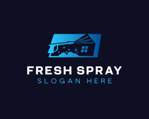 Pressure Washer Spray Clean logo design