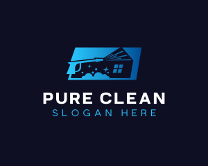 Pressure Washer Spray Clean logo design