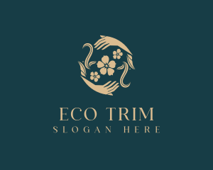 Eco Flower Hands logo design