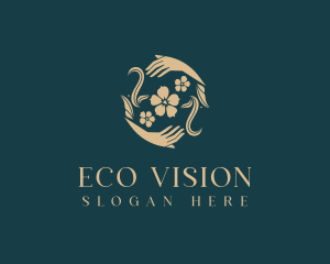 Eco Flower Hands logo design