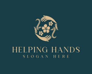 Hands - Eco Flower Hands logo design