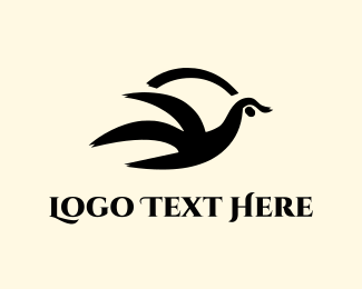 Black Abstract Bird Logo Brandcrowd Logo Maker