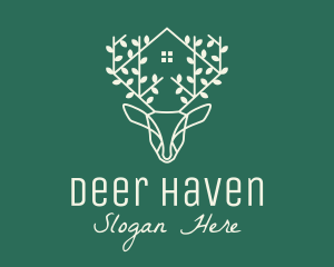Nature Deer House  logo design