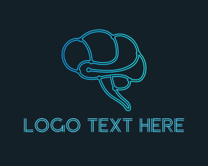 Futuristic - Cyber Brain Technology logo design