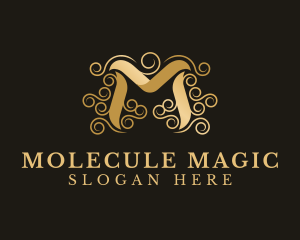 Elegant Gold Letter M logo design