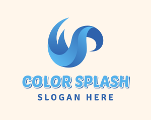 Abstract Water Wave logo design