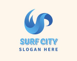 Abstract Water Wave logo design