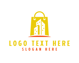 Golden  Crown - Shopping Bag Building logo design