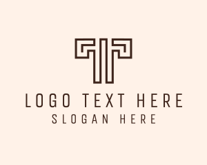 Minimalist Letter T logo design