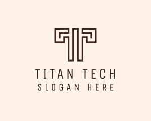 Minimalist Letter T logo design