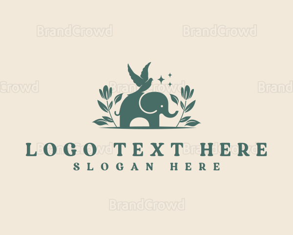 Garden Elephant Bird Logo