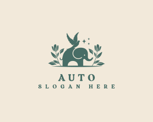 Garden Elephant Bird Logo