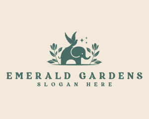 Garden Elephant Bird logo design