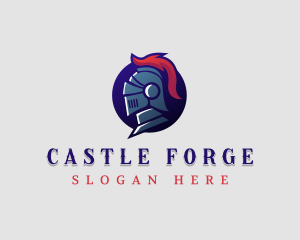 Medieval Knight Helmet logo design