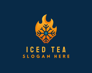 Ice Snowflake Flame  logo design