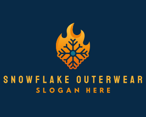 Ice Snowflake Flame  logo design