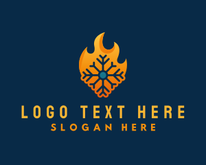 Flame - Ice Snowflake Flame logo design