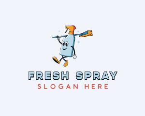 Spray Bottle Broom logo design