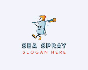 Spray Bottle Broom logo design