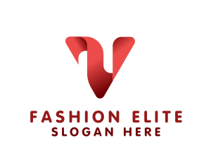 Vogue - Modern Ribbon V logo design