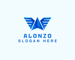 Aviation Wings Letter A logo design