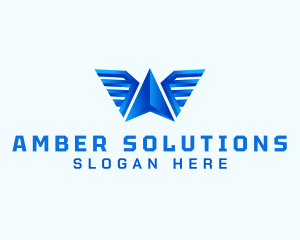 Aviation Wings Letter A logo design