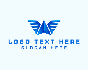 Metallic - Aviation Wings Letter A logo design