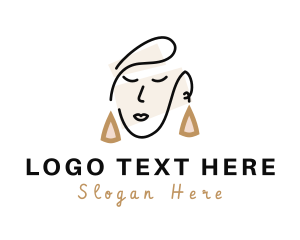 Jeweller - Woman Jewel Earrings logo design
