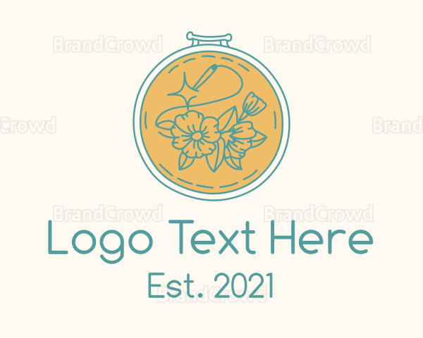 Flower Embroidery Craft Logo