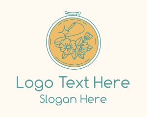 Flower Embroidery Craft Logo