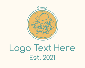 Embroidery - Flower Embroidery Craft logo design